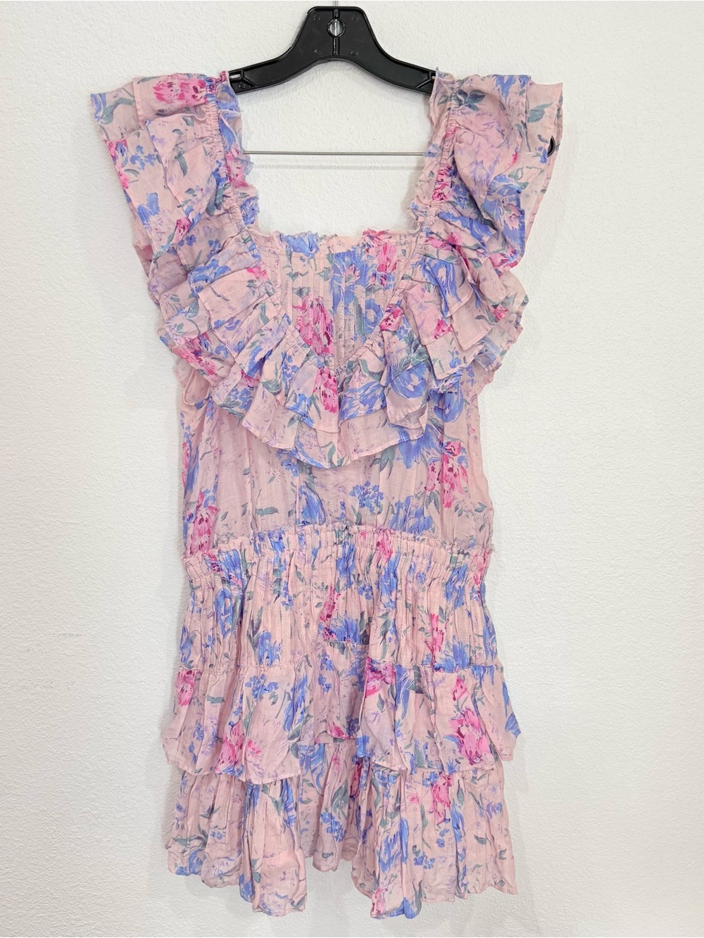 LoveShackFancy Fatima Mini Dress Pink Purple Floral Women’s Size Medium - Picture 7 of 8